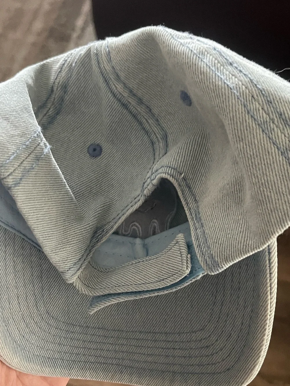 Dutch Bros Light Blue Drip Smiley Baseball Cap